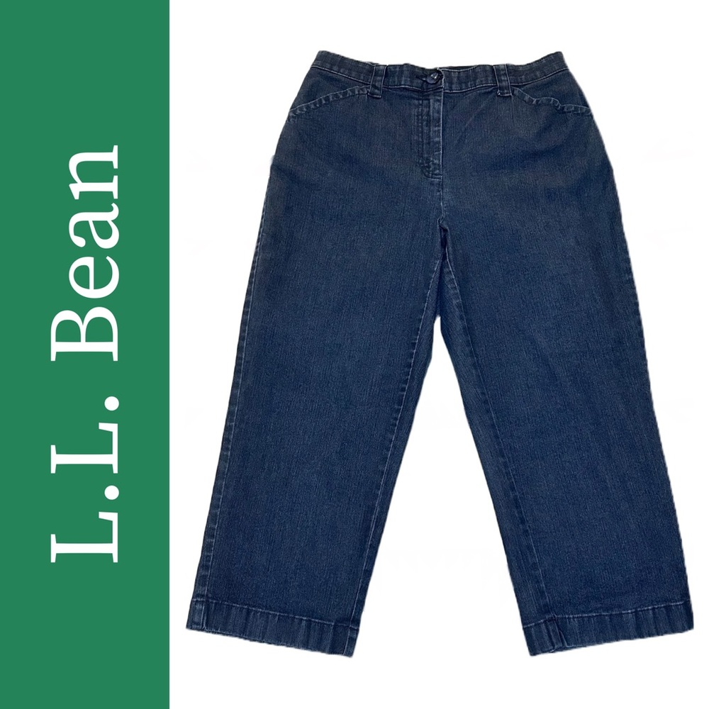 LLL Bean Vintage 80s 90s Classic Fit Dark Wash Crop Jeans Capris (sz 12)